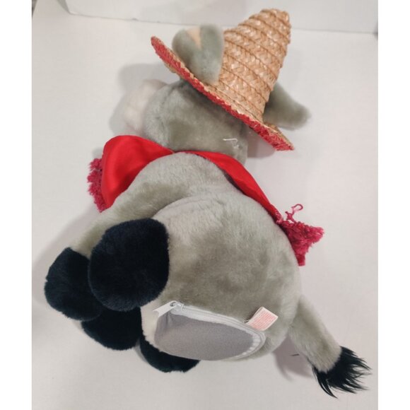 PBC Christmas Cisco Donkey in Straw Hat Mexican Outfit Poncho Plush Moves READ - Picture 4 of 14